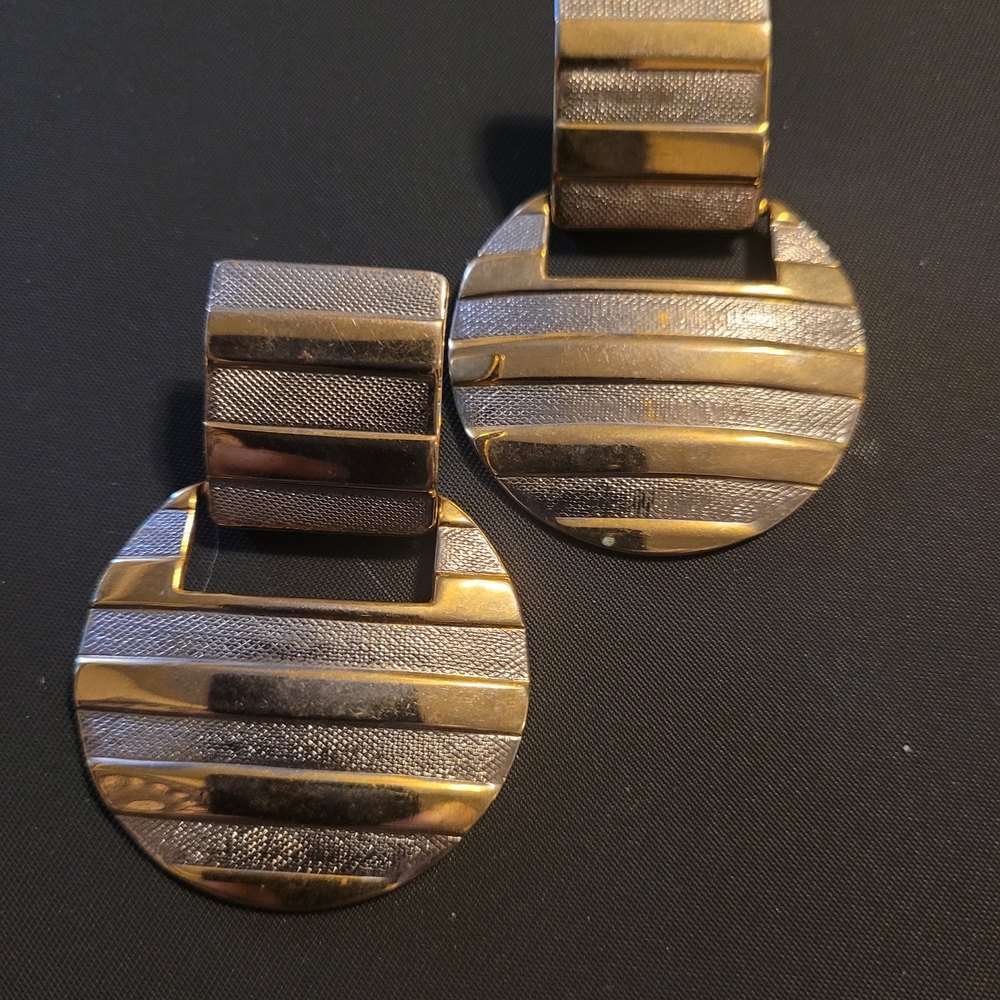 Vintage 80s Gold and Silver Statement Earrings